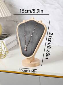 1pc Minimalist Wooden Model Figure Necklace Holder, Jewelry Organizer Display Stand, Home Decor & Jewelry Shop Display Prop