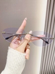 1 chiếc kính mát không viền phong cách retro Y2K cá nhân hóa cho nữ, phụ kiện đi biển cho kính râm dành cho nữ - Nhiều màu - Xem 2