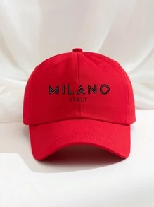 1 件印花“MILANO ITALY”棒球帽，透气可调节户外高尔夫太阳帽，男女皆宜，季节性 - 印刷 - 查看 26
