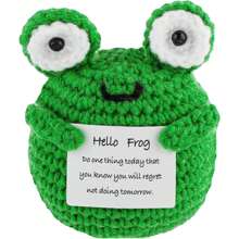 手工企鹅礼物，有趣的钩针企鹅装饰吊坠，有趣的减压装饰，创意钩针鲨鱼/海龟/青蛙鼓励装饰，带有积极留言卡，铜钥匙链吊坠，装饰企鹅，蜜蜂，积极土豆，万圣节圣诞礼物。 - 彩色 - 查看 15