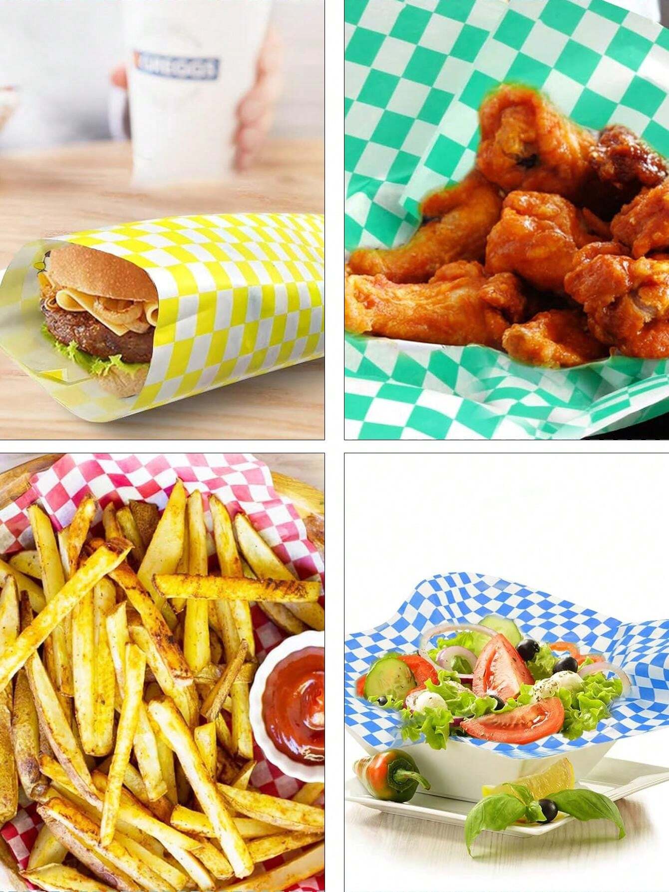 Checkerboard GreaseProof Paper Sheets, Suitable For Sandwich