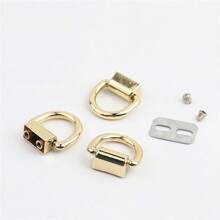 2pcs D-Ring Buckle Strap Loops For Handbag, Backpack Hanging Hook, Shoulder Strap Accessory, Light Gold Color D-Ring (No Tools Included)