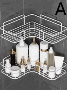 1pc No-Drilling Bathroom Organizer Shelf,Wall Mounted Shower Caddy Storage Rack For Toilet,Shampoo, Kitchen Home Bathroom Decor Fall Decor Back To School