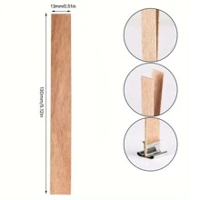100/200/300pcs Cherry Wood Candle Wick - 5.1" X 0.5" Candle Wicks, Natural & Smokeless, Wooden Candle Cores, Suitable For DIY Candle Making, Use 2 Together