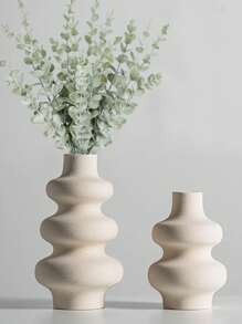 1 件现代花瓶家居装饰波西米亚风圆形哑光花瓶简约陶瓷花瓶用于餐桌婚礼装饰，农舍装饰婚礼餐桌办公室装饰 - 彩色 - 查看 7