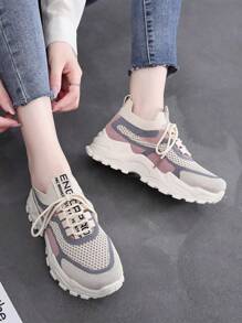 Women's Casual Sneakers, Breathable Mesh Fabric, Non-Slip And Breathable. - 粉色 - 查看 2