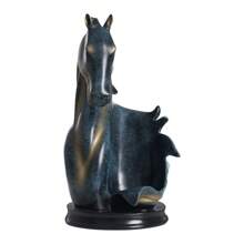 Wine Bottle Holder Wine Racks Tabletop Horse Statue As Home Kitchen Wine Cellar Decorative Storage Organizer, Horse Sculpture Horse Decor Horse Gifts For Girls Men Women - 藏蓝色 - 查看 3