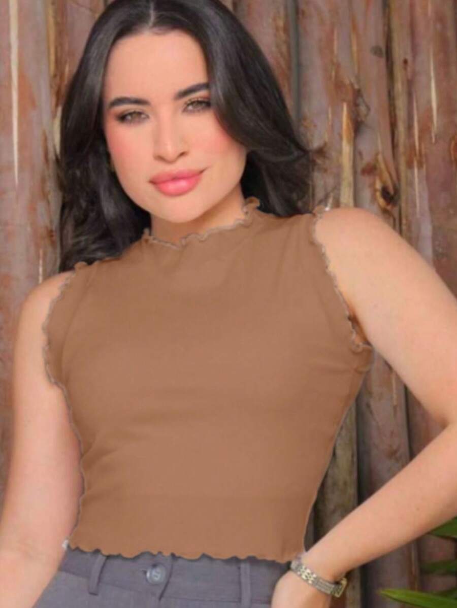 Lollitan TANK TOP WOMEN'S FASHION PLUS SLEEVES - Rỉ Nâu - Xem 1