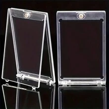 1 个磁性卡夹 35 Pt 可互换卡片保护膜，棒球卡保护膜，亚克力卡夹透明显示卡保护膜，用于存储和展示棒球和足球比赛卡