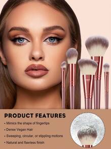 42pcs Makeup Brush Set Includes 25 Makeup Brushes (Powder Brush, Blush Brush, Highlighter Brush, Eyeshadow Brush, Eyeliner Brush, Contour Brush, Detail Brush), 4 Makeup Sponges, 4 Mini Makeup Sponges, 4 Finger Puff Sponges, 4 Triangle Powder Puff Sponges, 1 Makeup Brush Cleaning Bowl,Giveaways,Professional Makeup Brushes,Complete Makeup Set - Multicolor - View 2
