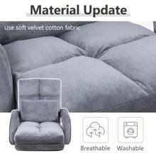 Folding Floor Chair Adjustable 14 Angles Chair Bed With Pillow For Gaming - Grey - View 4