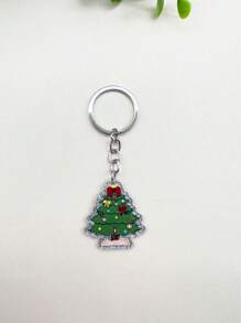 1 件亚克力卡通圣诞树、雪人、圣诞老人、长袜、圣诞铃铛钥匙扣包饰、圣诞礼物 - 彩色 - 查看 10