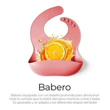 Set De Cubiertos Para Bebés Silicona Plato Antideslizante Material comestible, buen aspecto, ofrezca a sus hijos un entorno seguro para comer - Rosa - Ver 3