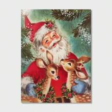 1 Tranh in Canvas hình ông già Noel và nai sừng tấm quyến rũ - Không có khung, trang trí tường theo phong cách cổ điển cho phòng khách, phòng ngủ, văn phòng tại nhà - Quà tặng ngày lễ hoàn hảo cho những người yêu động vật - Nhiều màu - Xem 11