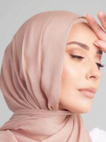 1pc Solid Color Breathable Soft Modal Muslim Hijab Scarf - Multicolor - View 19
