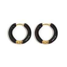 1Pair Enamel Oil Dripping Earrings For Women Stainless Steel Hoop Earrings Multicolor Minimalist Earrings For Christmas Birthday Daily Party Jewelry - Multicolor - View 23