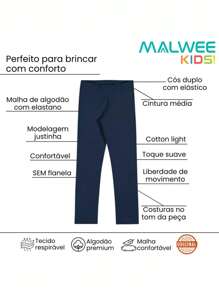 Malwee Kids Teen Girls Leggings - Navy Blue - View 2