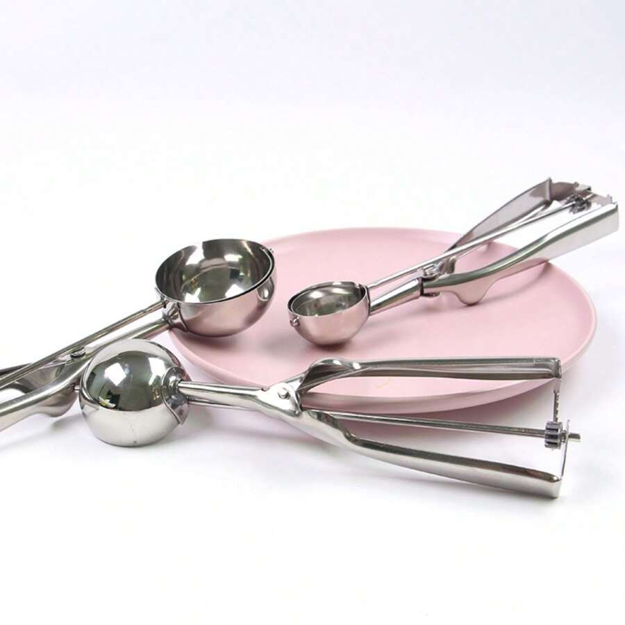 Stainless Steel Baller, Ice Cream Scoop, Watermelon Baller, Spoon Fruit Splitter, Ball Scoop Mold - Diameter 6CM - View 1