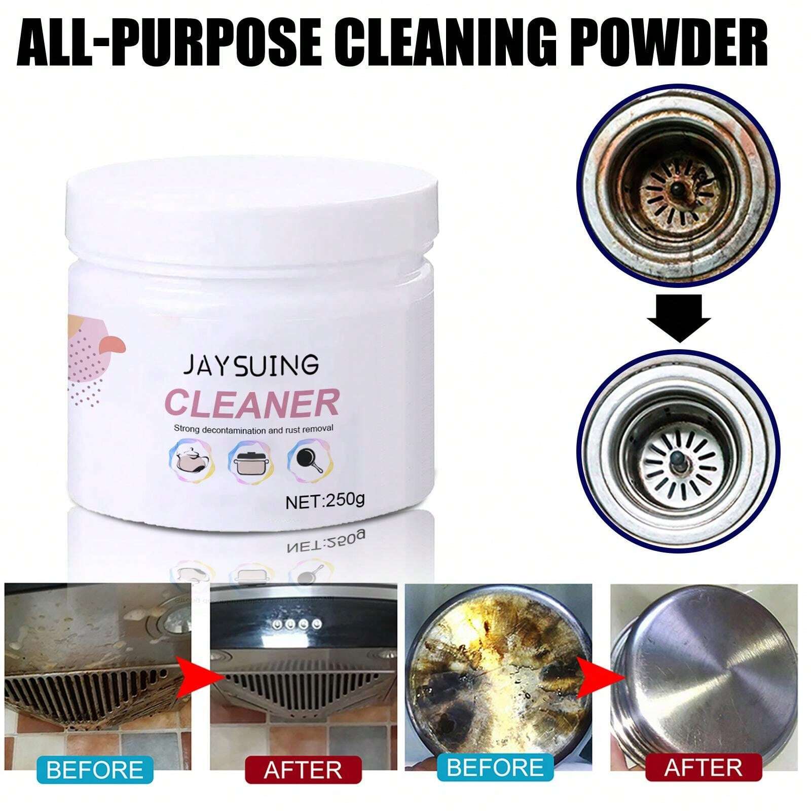 Kitchen Foam Cleaning Powder MultiPurpose Kitchen Utensils Remove Rust