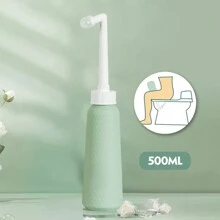 1 peça, Assento de bidê portátil de 500ml, Pulverizador de bidê de mão portátil para viagem com bocal ajustável de 14 furos, adequado para uso ao ar livre e em viagens