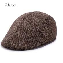 3 Styles Winter Men's Warm Berets Women Retro Thickened Forward Hat Newsboy Caps