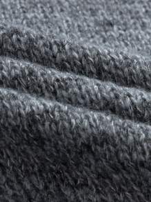 White Yueh 秋冬新款男士简约纯色休闲宽松圆领套头毛衣，圣诞节和新年穿搭，长袖上衣