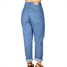 Women's Mom Jeans Cotton Plus Size Blogger Premium Light Blue - Màu xanh lam - Xem 2