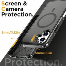 Magnetic Case For IPhone 16 Pro Max,For IPhone 16 Plus,For IPhone 16,For IPhone 16 Pro Case MagSafe Cover Shockproof Magnetic Rugged Heavy Duty Cover,For IPhone 15 Pro Maxor IPhone 15 Pro ,For IPhone 13 Pro Max W - Black - View 7