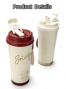 SNOOPY 1pc Stainless Steel  Themed Vacuum Flask, Outdoor Portable Car Water Bottle, Reusable Sports Tumbler, Unisex - Multicolor - View 10