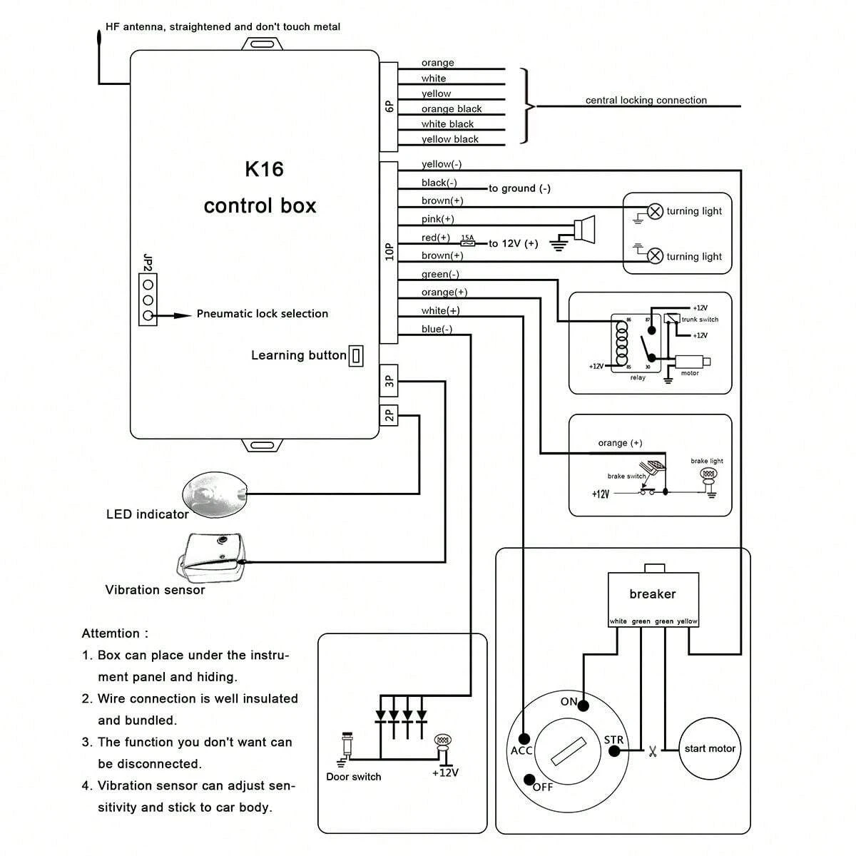 Universal Tiejiang Car Host Car AntiTheft Alarm Remote Control Central