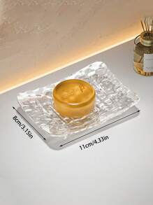 1pc Non-Drilling PET Soap Dish Bathroom Soap Box Glacier Pattern Soap Dish Drain Rack Bathroom Soap Holder Hotel Soap Decor Stand