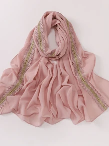 Nuovo arrivo Sciarpa ricamata a mano in perle e chiffon, hijab , copricapo per Medio Oriente e Africa