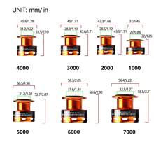 BAKAWA 钓鱼旋转卷轴金属线轴 5.2:1/5.1:1 滚珠轴承鲤鱼钓鱼卷轴 1000-7000 金属线杯渔具 - 黑色 - 查看 3