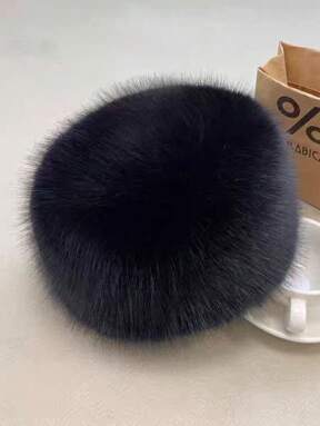 Artificial Fur Flat Top Winter Hat, Spliced Faux Fur Trapper Hat For Autumn And Winter Winter Outfits