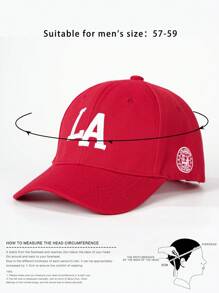 1 pièce Casquette de baseball LA brodée, protection solaire extérieure avec calotte souple et bord incurvé, chapeau léger réglable et décontracté pour le printemps, l'automne, les voyages, la plage, convenant aux hommes et aux femmes dans le style Y2K pour Halloween