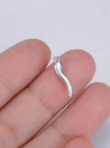 1 pieza Colgante con forma de pez pequeño 3D de acero inoxidable para pulsera, collar, manualidades