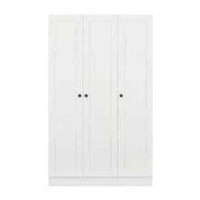 3-Door Shutter Wardrobe With Shelves, White