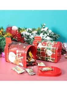1pc Creative Mailbox Shape Christmas Decoration Gift Box Christmas Gift Packing Box Party Supplies - Multicolor - View 5