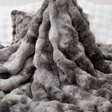 Super Soft Warm Fluffy Faux Rabbit Plush Comforter Antistatic Bed Blanket , Reversible Sherpa Berber Fleece Comforter Sets Faux Fur Comforter Plush Fuzzy Bed Set , Winter Warm Bedding Sets With 2 Pillow Cases, Queen Or King - 深灰色 - 查看 6