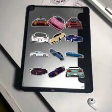 50 张/包卡通赛车涂鸦贴纸，可用于装饰滑板、笔记本电脑、杯子、头盔、桌子、手机壳等 DIY 创意贴纸 - 彩色 - 查看 7