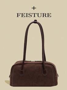 1 pieza Bolso de bolos vintage FEISTURE con acabado mate, bolso para el hombro/debajo del brazo, adecuado para compras, citas, regalos para mujeres, adolescentes, estudiantes universitarios y trabajadores de oficina, bolso vintage inspirado en el estilo retro para mujeres