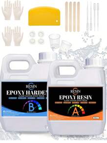 1 Liter Epoxidharz Set, aufgewertetes kristallklares Gießharz und Härter Epoxidharz transparentes Kunsthandwerk Zubehör für Schmuckherstellung, Tischplatten und andere Basteleien, 1:1 Starterset