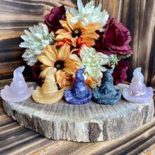 1 Stück zufälliges natürliches Kristall Zauber Hut Akzent - einzigartiges, aufwendig geschnitztes Dekor für Zuhause - ein mystischer Charme, perfekte durchdachte Geschenkidee - Verschiedenfarbig - Übersicht 2