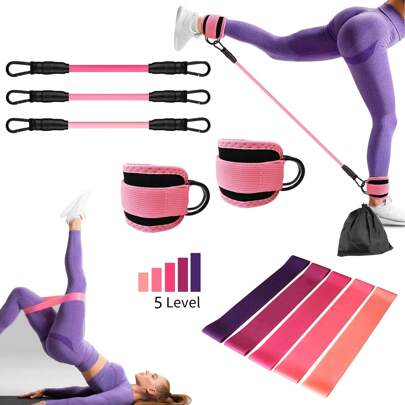 Aouloves 11 Pieces Set, Resistance Bands, Men's And Women's Exercise Training Bands, 5 Sets Of Calf Elastic Bands, Pilates Elastic Bands Gym Accessories,Sport, Gym, Home Exercise, Strap Gym, Resistance Bands