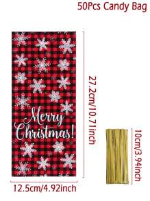 25/50/100 chiếc Túi nhựa đựng quà Giáng sinh Túi đựng quà kẻ sọc đỏ đen, Vật dụng gói quà tiệc Giáng sinh 2024 Trang trí nhà cửa Giáng sinh, Kỳ nghỉ đông 2025 Túi đựng quà tiệc năm mới, Giáng sinh - kẻ sọc đỏ - Xem 5