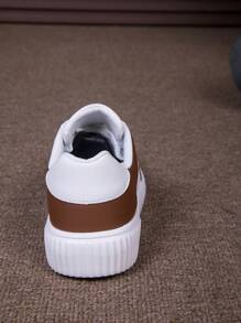 Giày thể thao thường ngày mới cho nữ, màu trắng/đen/xanh lá/vàng/đỏ/nâu, giày thể thao nhẹ chống trượt, giày thể thao nữ, giày đế dày, giày mũi tròn buộc dây cho nữ, đi dự tiệc, mặc hàng ngày, quà tặng cho học sinh - Cà phê nâu - Xem 6