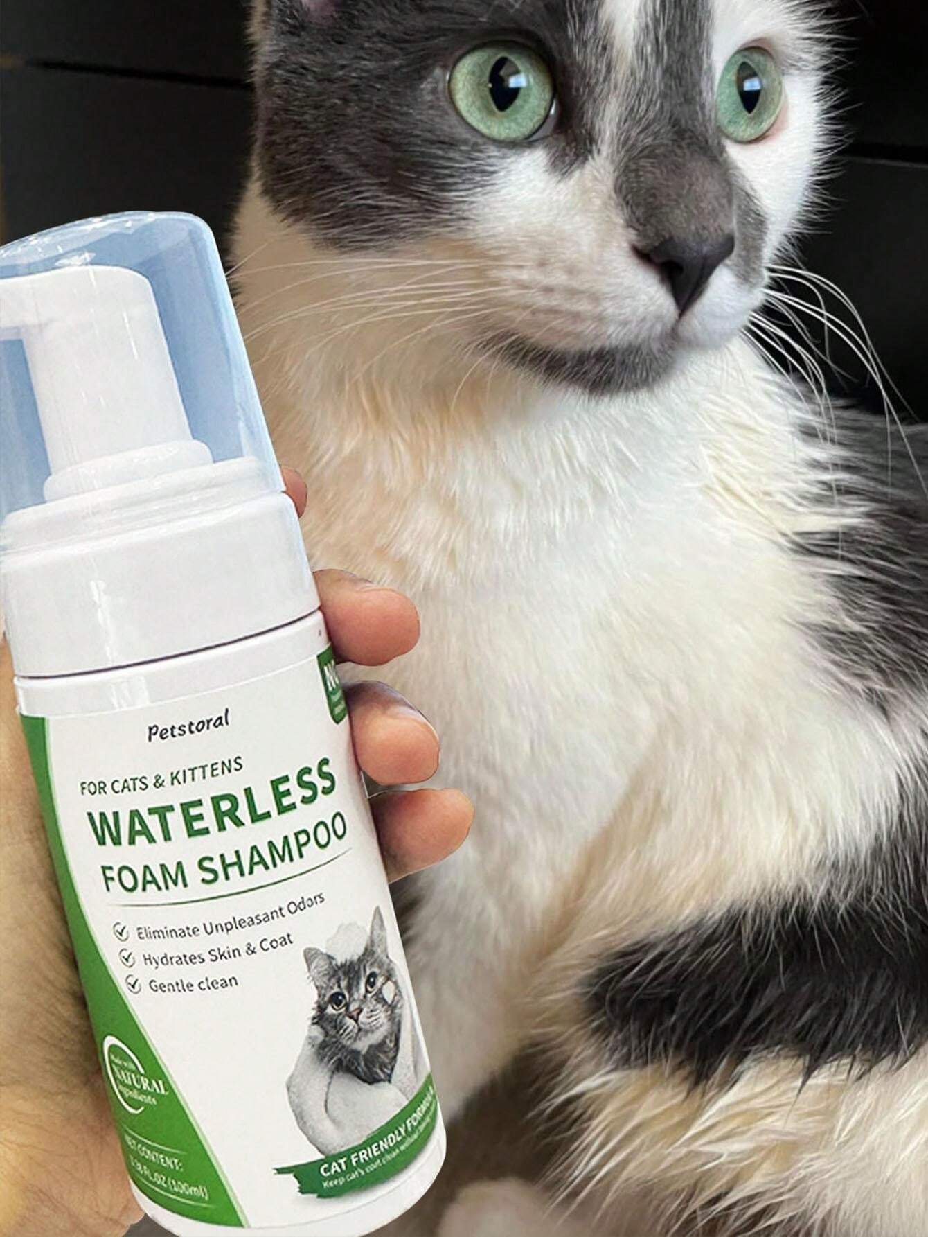 petstoral Cat Waterless No Rinse ShampooLicking Safe Dry Shampoo, No