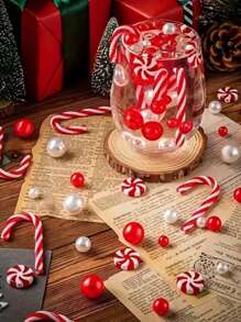 54pcs Christmas Vase Filler Set - Pearls, Floating Beads & Wax Candles - Multicolor - View 6