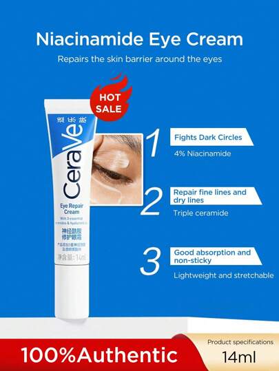 CeraVe Crema hidratante para ojos con niacinamida para ojeras y líneas finas