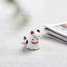 1/2 Pacotes Conjunto Suporte de Hashi para Gato, Descanso de Hashi Estilo Japonês Porcelana Gato da Sorte, Descanso de Colher Cerâmica, Hashi, Garfo, Faca, Utensílios de Mesa, Decoração de Casa e Cozinha, Presente, Suporte de Hashi, Colher, Garfo, Faca Estilo Japonês em Porcelana Cerâmica Gato da Sorte - Multicolorido - Visão 16